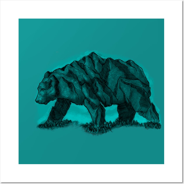 Peak Bear (Color) Wall Art by Mainahste